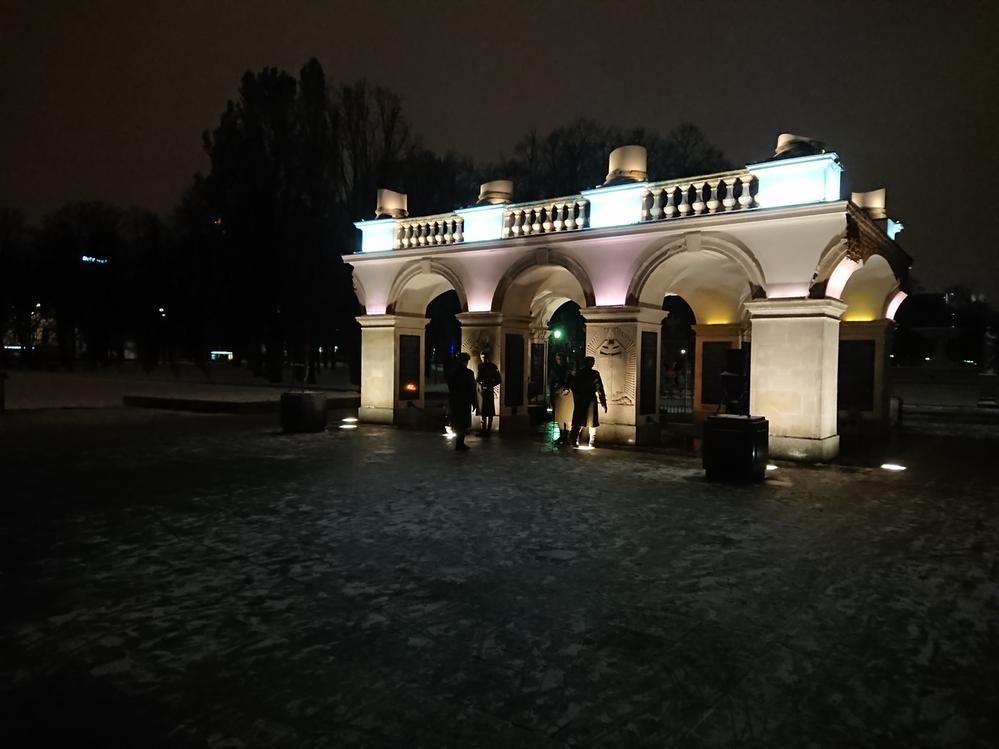 Changing of the guard at 11pm at a war memorial in Warsaw